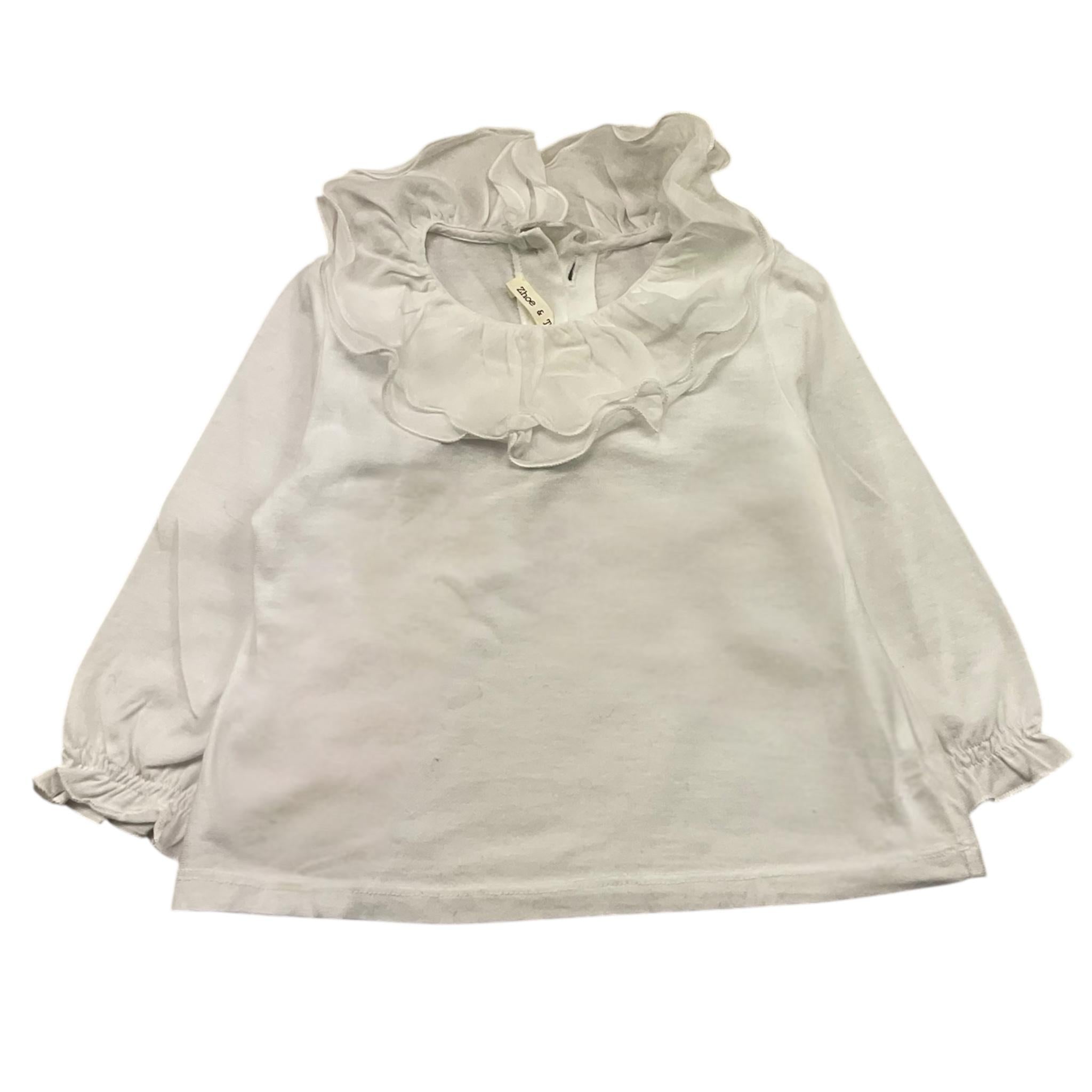 ZHOE & TOBIAH shirt tinta unita con colletto Bianco per Bambina BSS4J BIANCO ZHOE & TOBIAH