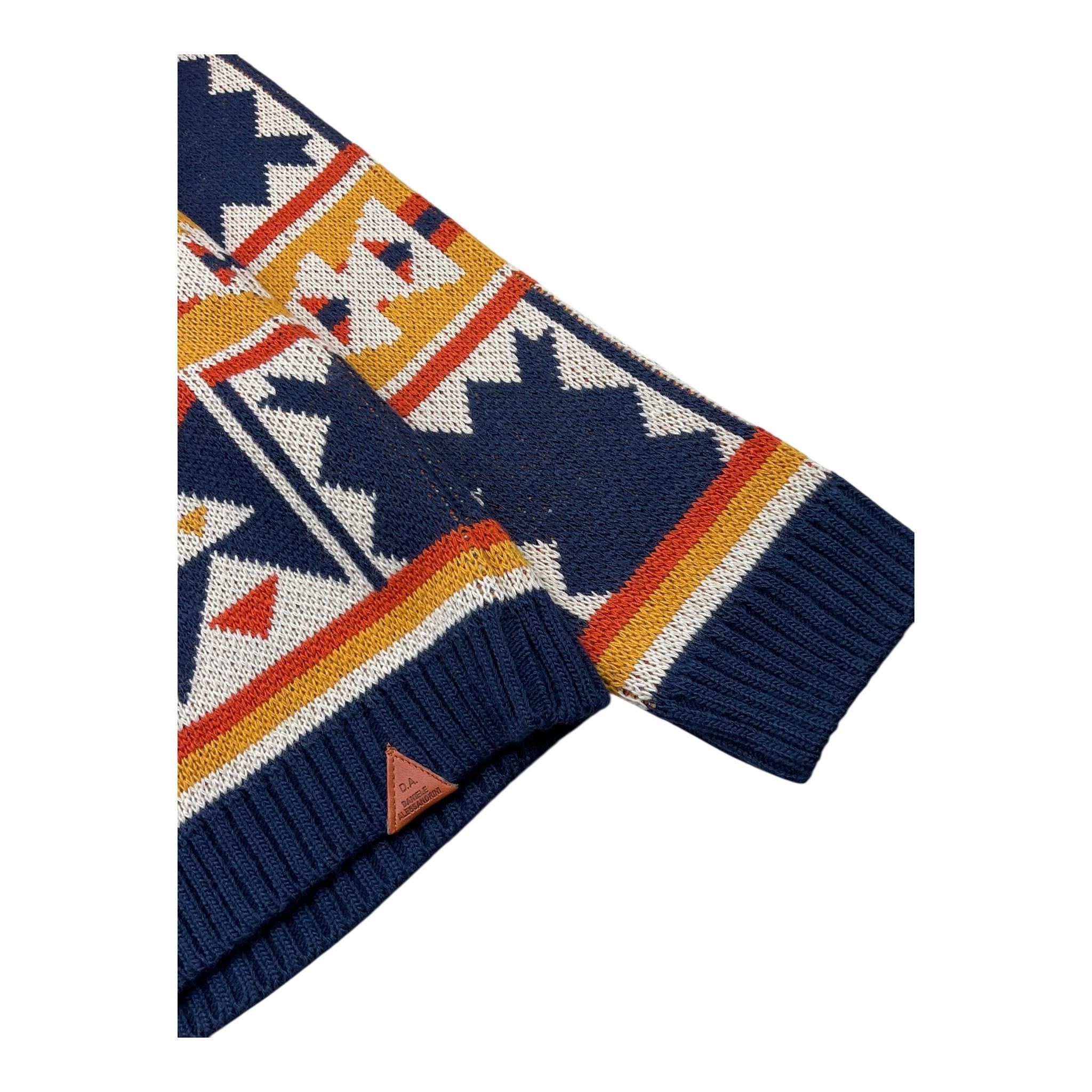 DANIELE ALESSANDRINI cardigan tinta unita con fantasia Blu per Bambino 1231W1444 BLU DANIELE ALESSANDRINI