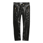 MOSCHINO pantalone in ecopelle tinta unita con zip in contrasto Nero per Bambina 018700 NERO MOSCHINO