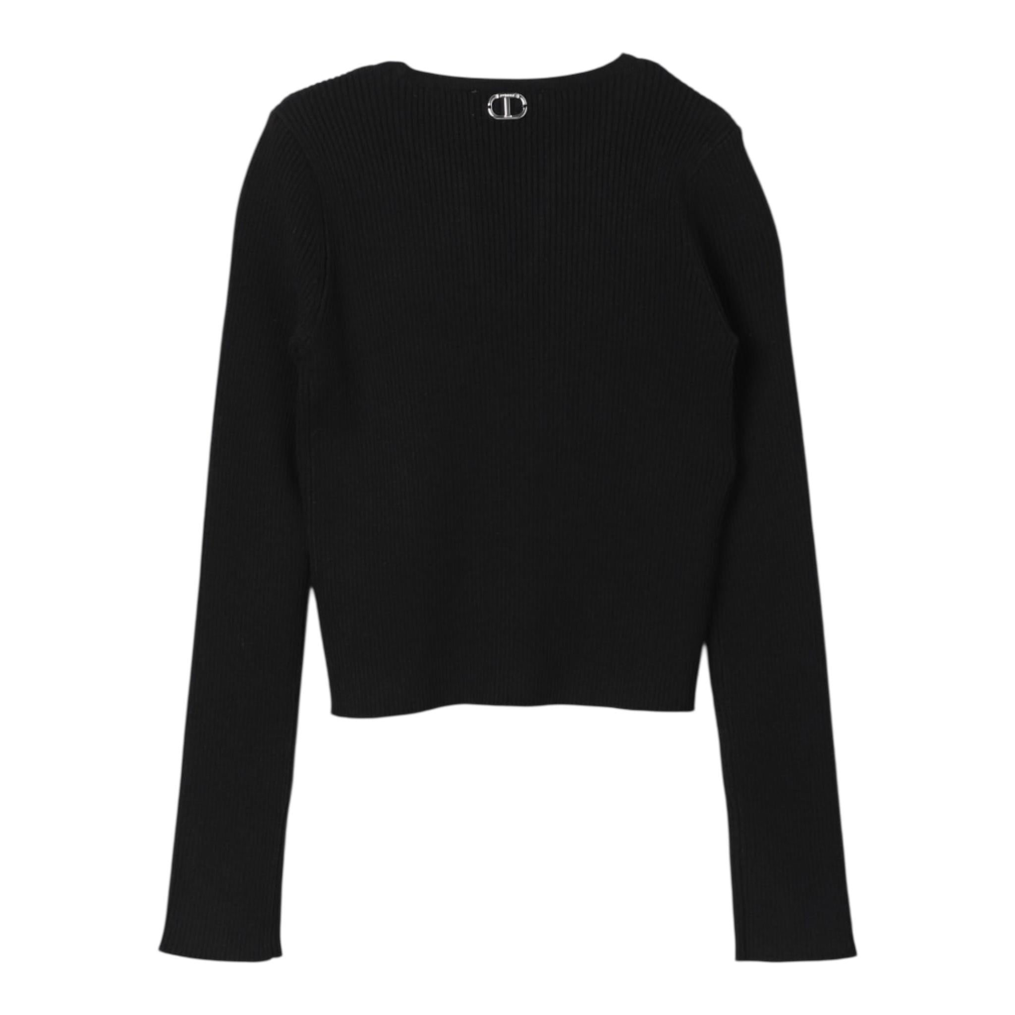 TWINSET shirt tinta unita con scollo Nero per Bambina 242GJ3191X NERO TWINSET