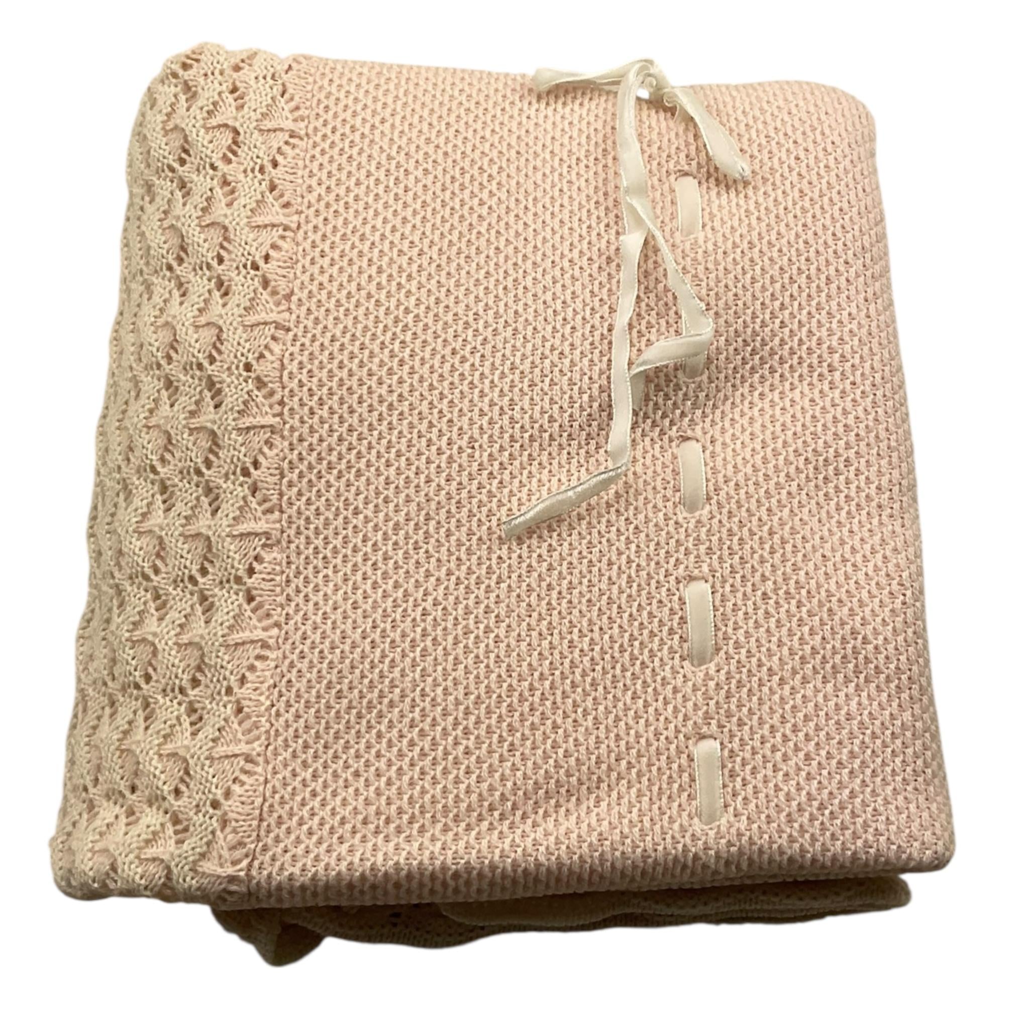 MAC ILUSIO'N coperta tinta unita con ricami Rosa per Neonata TO80 ROSA MAC ILUSIO'N