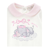 MONNALISA set tutina tinta unita con stampa-cappello-bavetta Bianco per Neonata 35D500X BIANCO MONNALISA