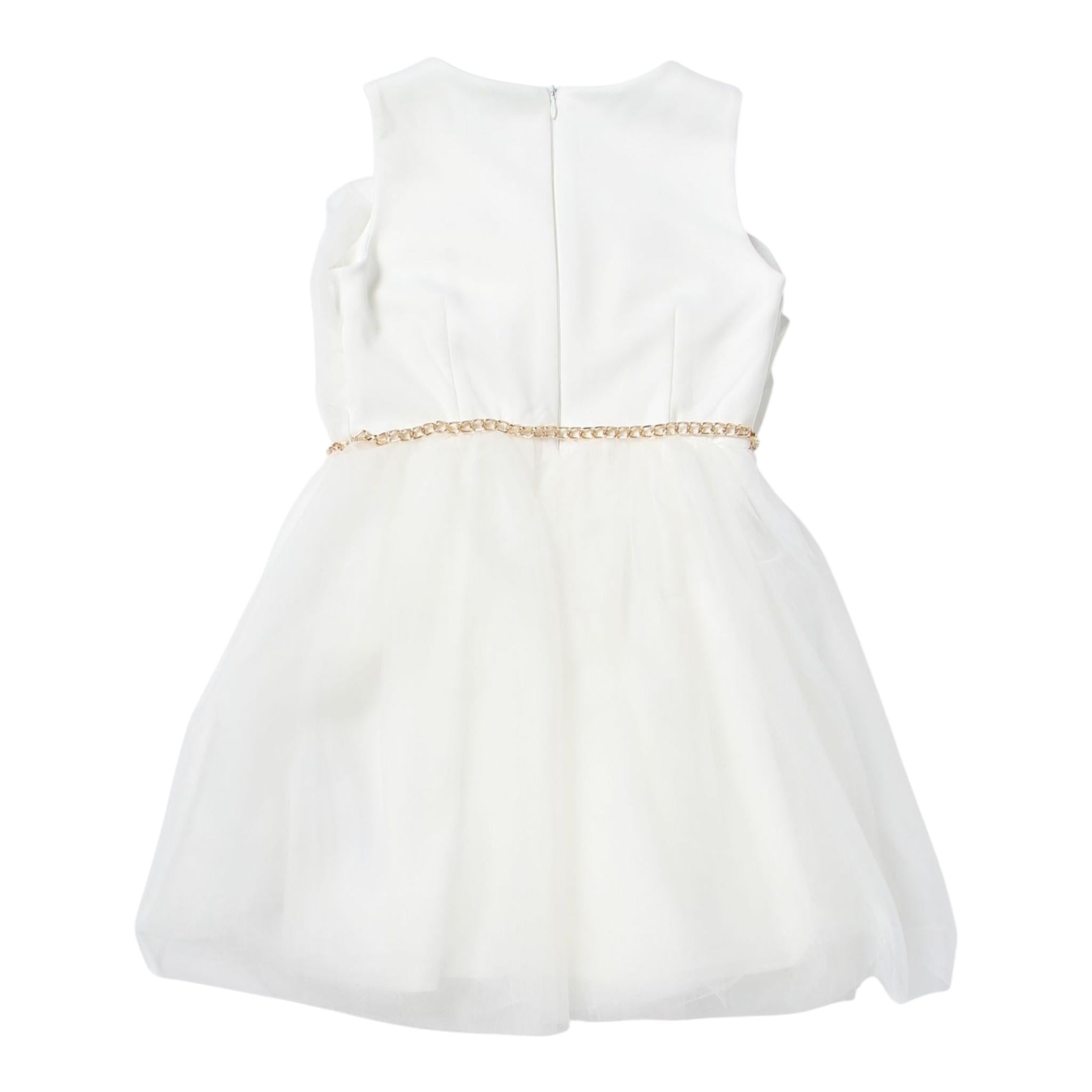 MISS BLUMARINE abito giromanica tinta unita cn cinturino Panna per Neonata IA3115 PANNA MISS BLUMARINE