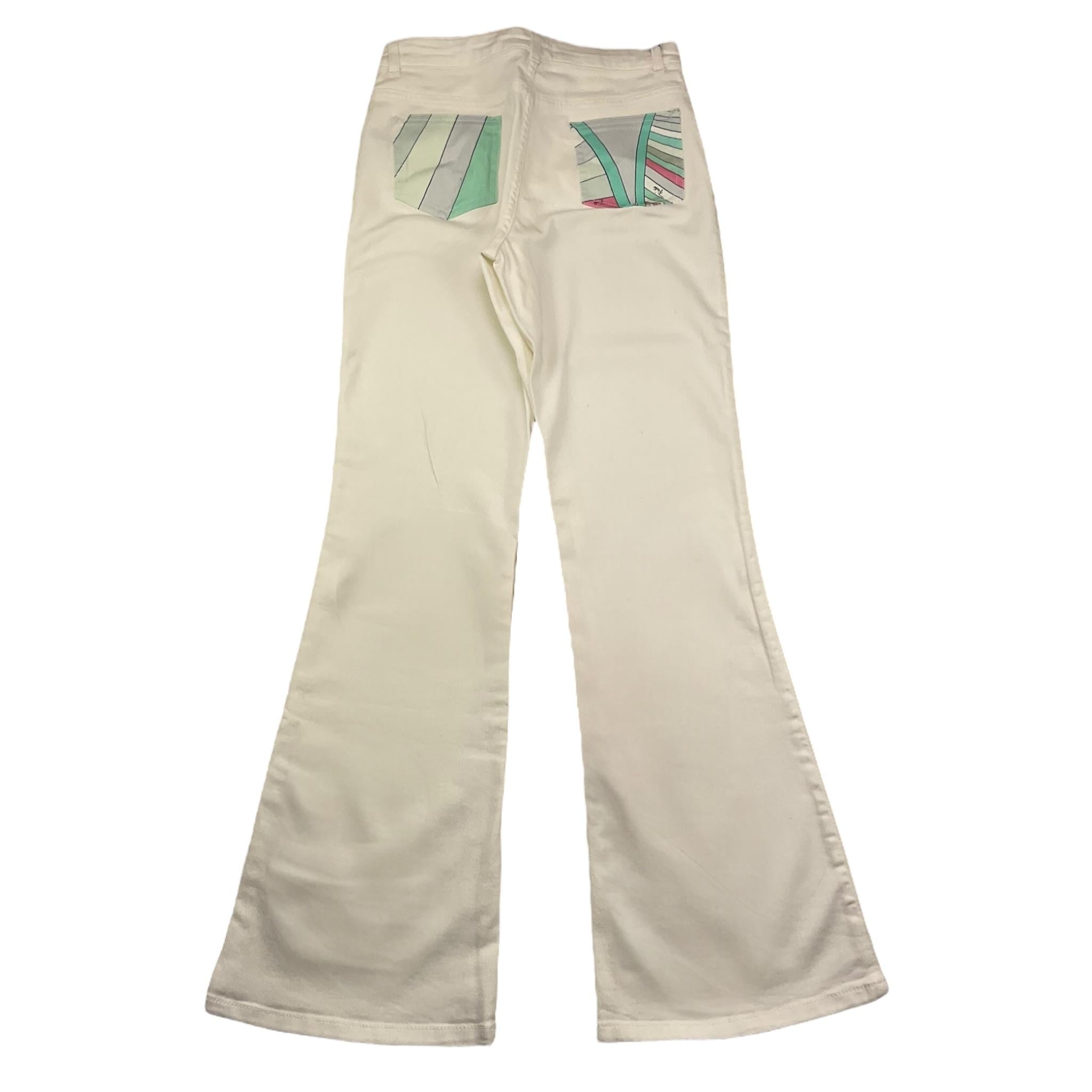 EMILIO PUCCI jeans tinta unita modello zampa Panna per Bambina PT6B10 PANNA EMILIO PUCCI