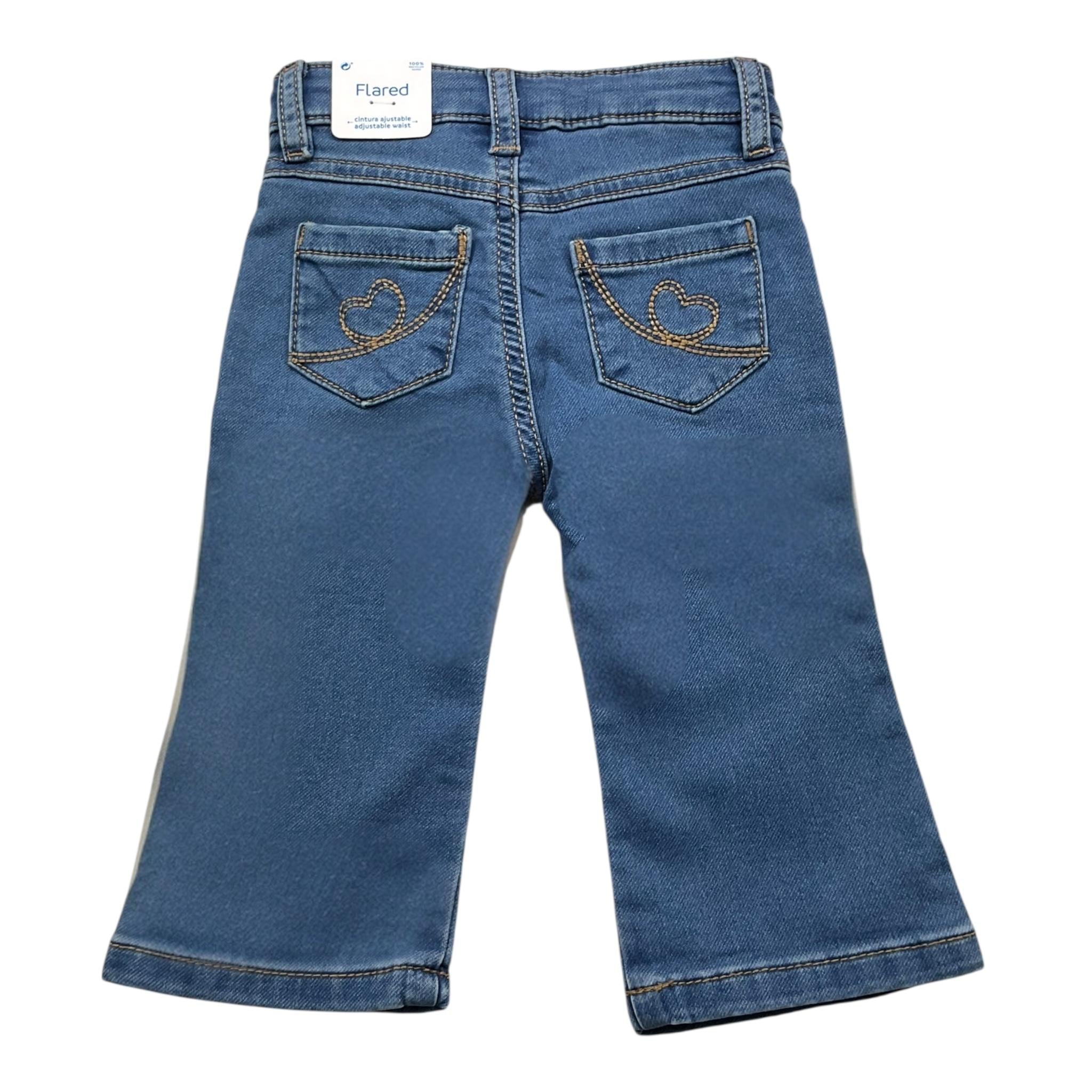 MAYORAL jeans tinta unita con borchie a forma di cuore Blu per Neonata 2547 BLU MAYORAL