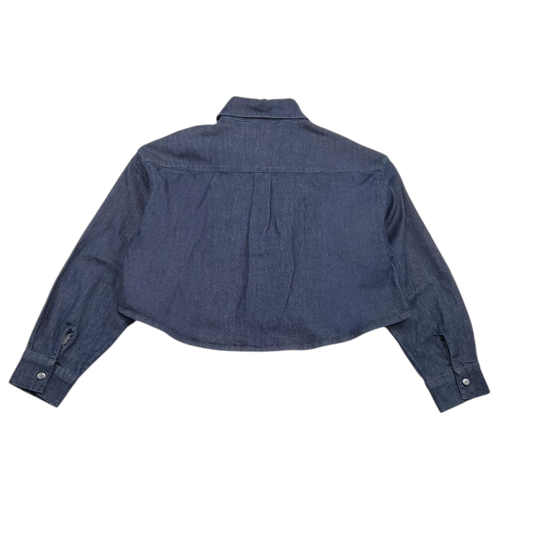 ASPESI camicia modello crop tinta unita in denim Blu per Bambina F24034CLJ0037 BLU ASPESI