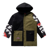 SPRAYGROUND giubbino bicolore con cappuccio e fantasia Nero/verde per Bambino SPY1200 NERO/VERDE SPRAYGROUND