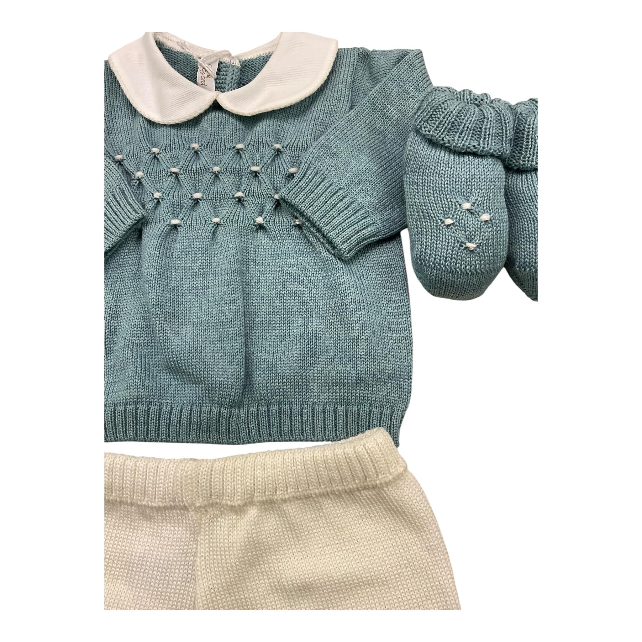 BABY LORD completo maglia-leggins tinta unita Verde per Neonata 521X VERDE BABY LORD