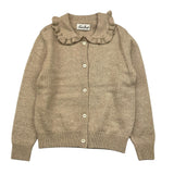 SAINT BARTH cardigan tinta unita con bottoni Fango per Bambina ORA0001 FANGO SAINT BARTH