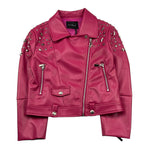 JOHN RICHMOND chiodo in ecopelle tinta unita con borchie Fuxia per Bambina RGA25202GB FUXIA JOHN RICHMOND