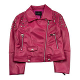 JOHN RICHMOND chiodo in ecopelle tinta unita con borchie Fuxia per Bambina RGA25202GB FUXIA JOHN RICHMOND
