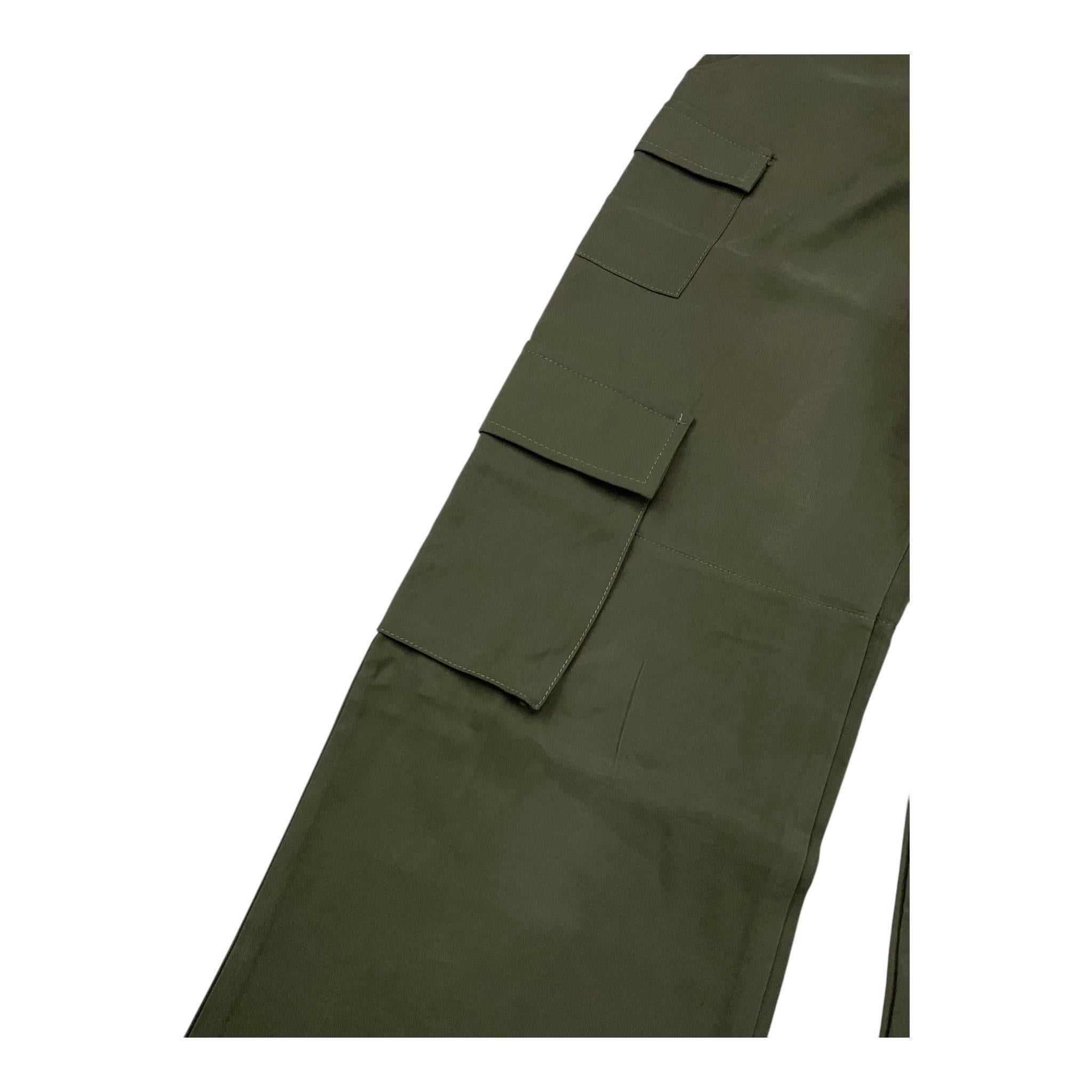 JANICE pantalone tinta unita modello palazzo Verde per Bambina JN606R VERDE JANICE