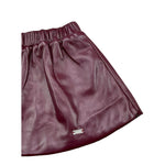 LE BEBE' gonna in ecopelle tinta unita con elastico in vita Bordeaux per Neonata LBG6072 BORDEAUX LE BEBE'
