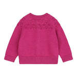 CARRE'MENT BEAU cardigan tinta unita cn ricami Fuxia per Neonata Y030211 FUXIA CARRE'MENT BEAU