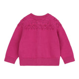 CARRE'MENT BEAU cardigan tinta unita cn ricami Fuxia per Neonata Y030211 FUXIA CARRE'MENT BEAU