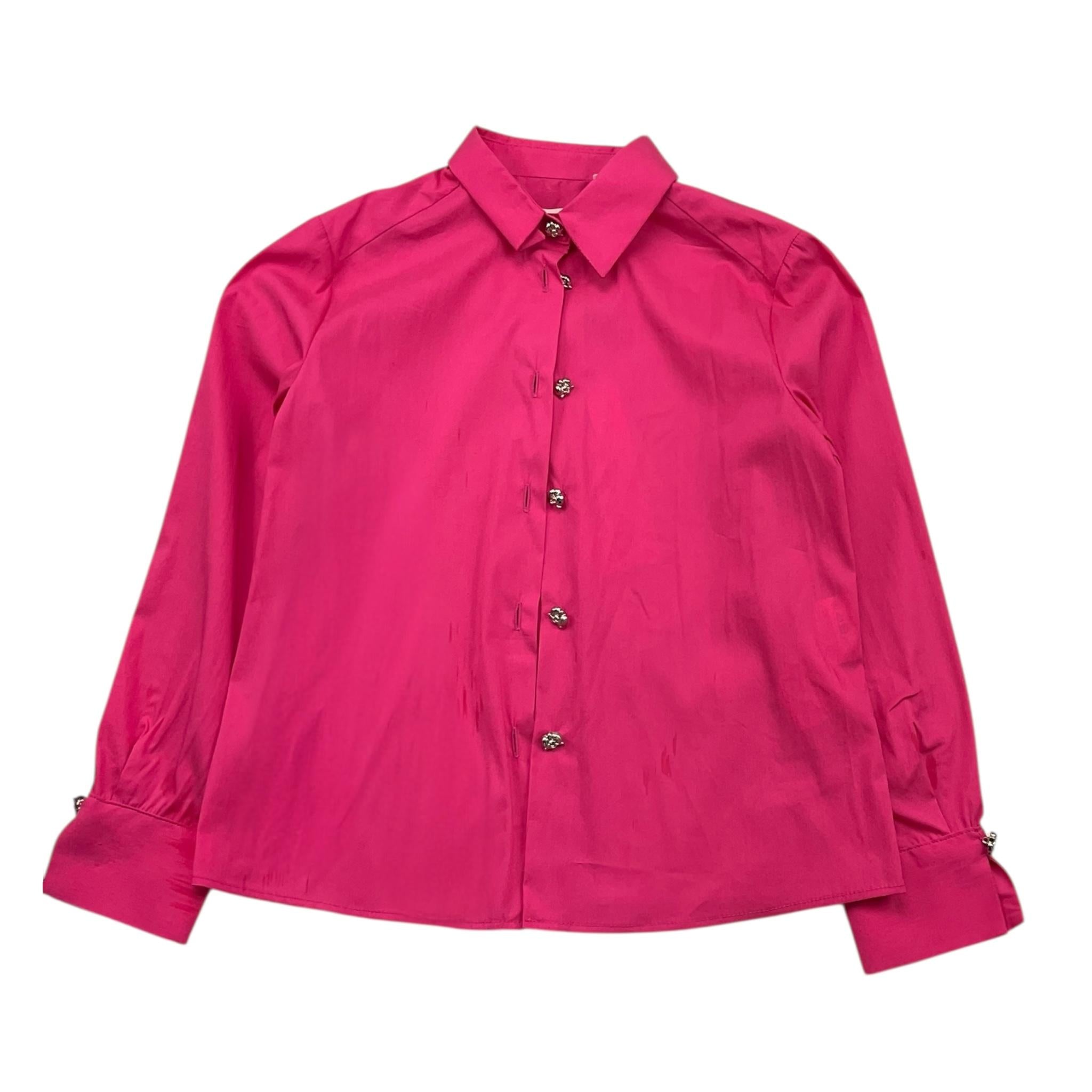 GENNY PRINCESS camicia tinta unita con bottoni Fuxia per Bambina YFCA004 FUXIA GENNY PRINCESS