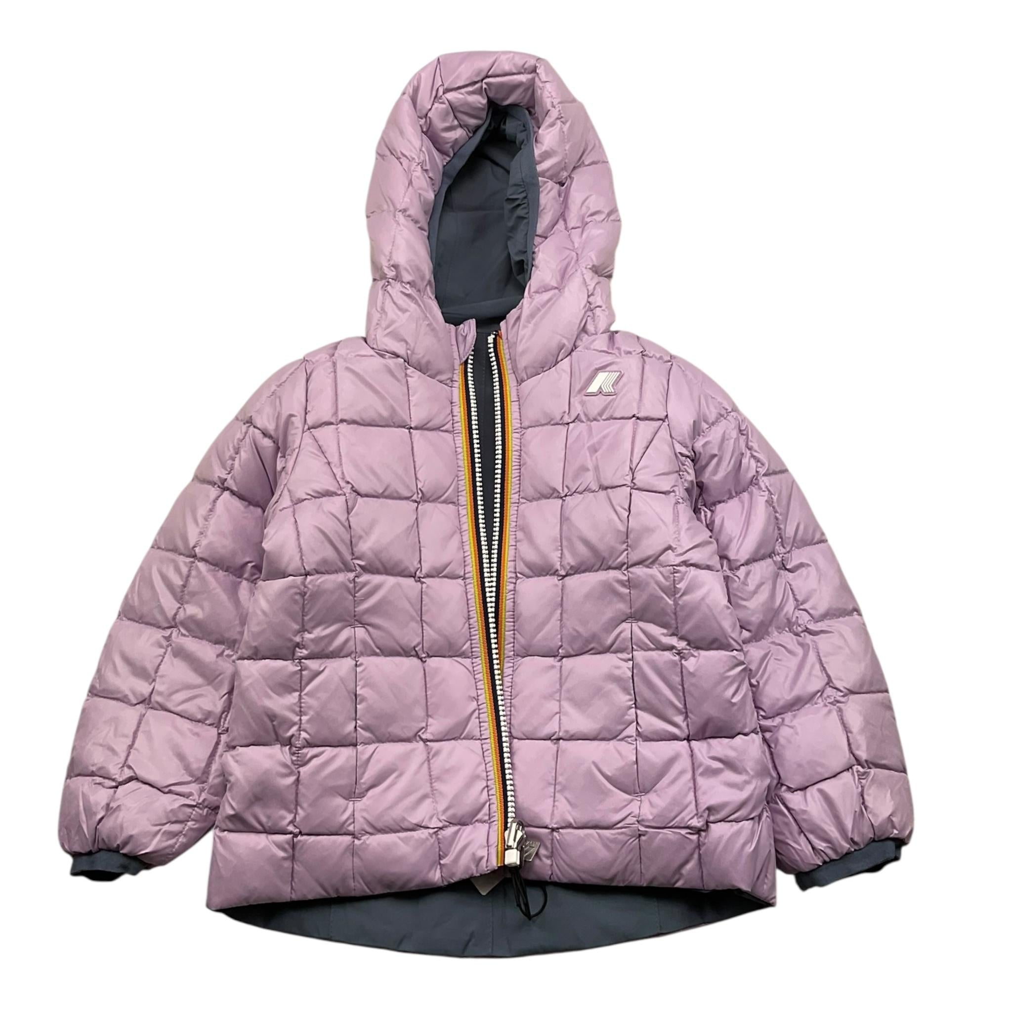 K-WAY giubbino reversibile con zip e cappuccio bicolore Azzurro/lilla per Bambina K5123QWX AZZURRO/LILLA K-WAY