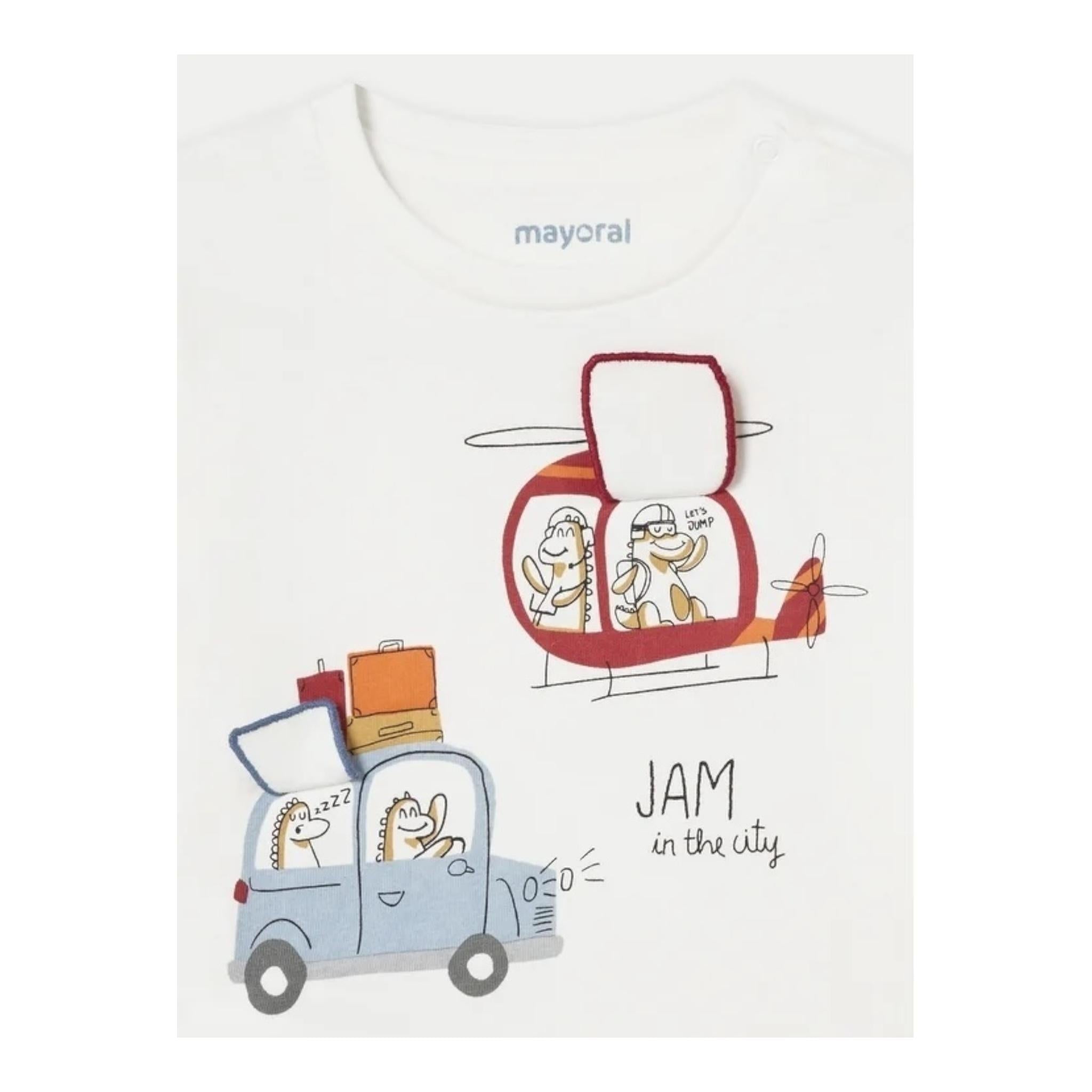MAYORAL shirt girocollo tinta unita con stampa Bianco per Neonato 2038 BIANCO MAYORAL