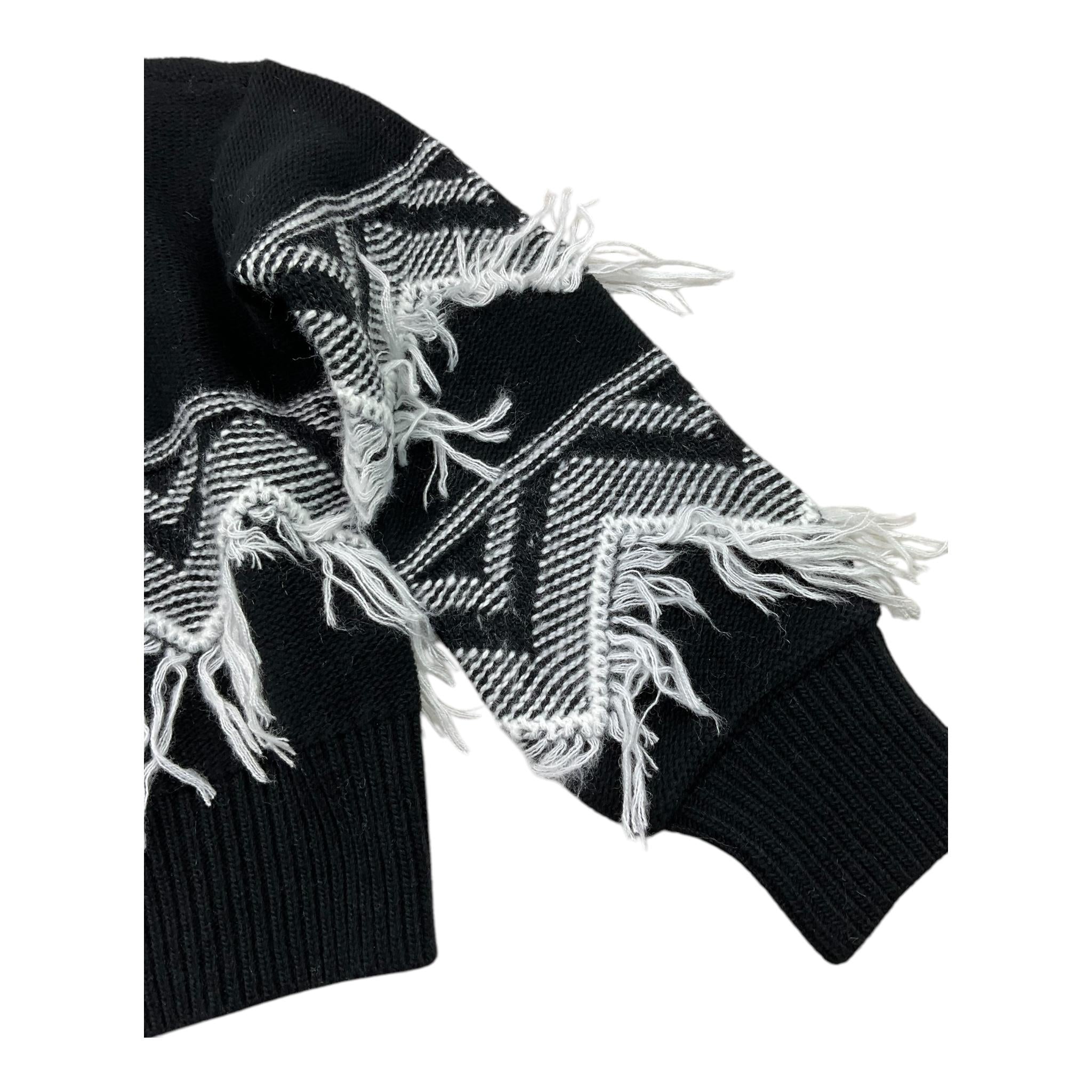 TWINSET maglia girocollo tinta unita con frange Nero per Bambina 242GJ3131 NERO TWINSET