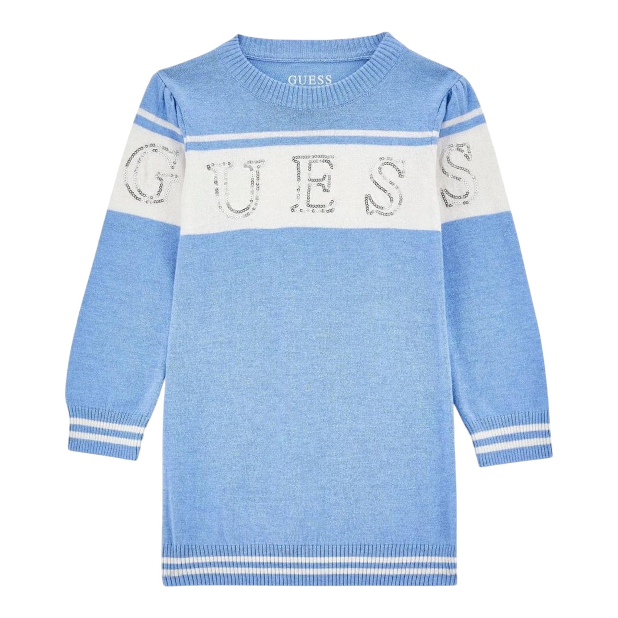 GUESS abito in maglia tinta unita con stampa Azzurro per Bambina K4YK01Z3GW0 AZZURRO GUESS