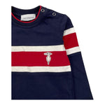 TRUSSARDI shirt girocollo tinta unita con righe in contrasto Blu per Neonato TIA25032TS BLU TRUSSARDI