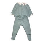 CALAMARO completo 2pz maglia-ghettina tinta unita con colletto in contrasto Azzurro per Neonato 11031 AZZURRO CALAMARO