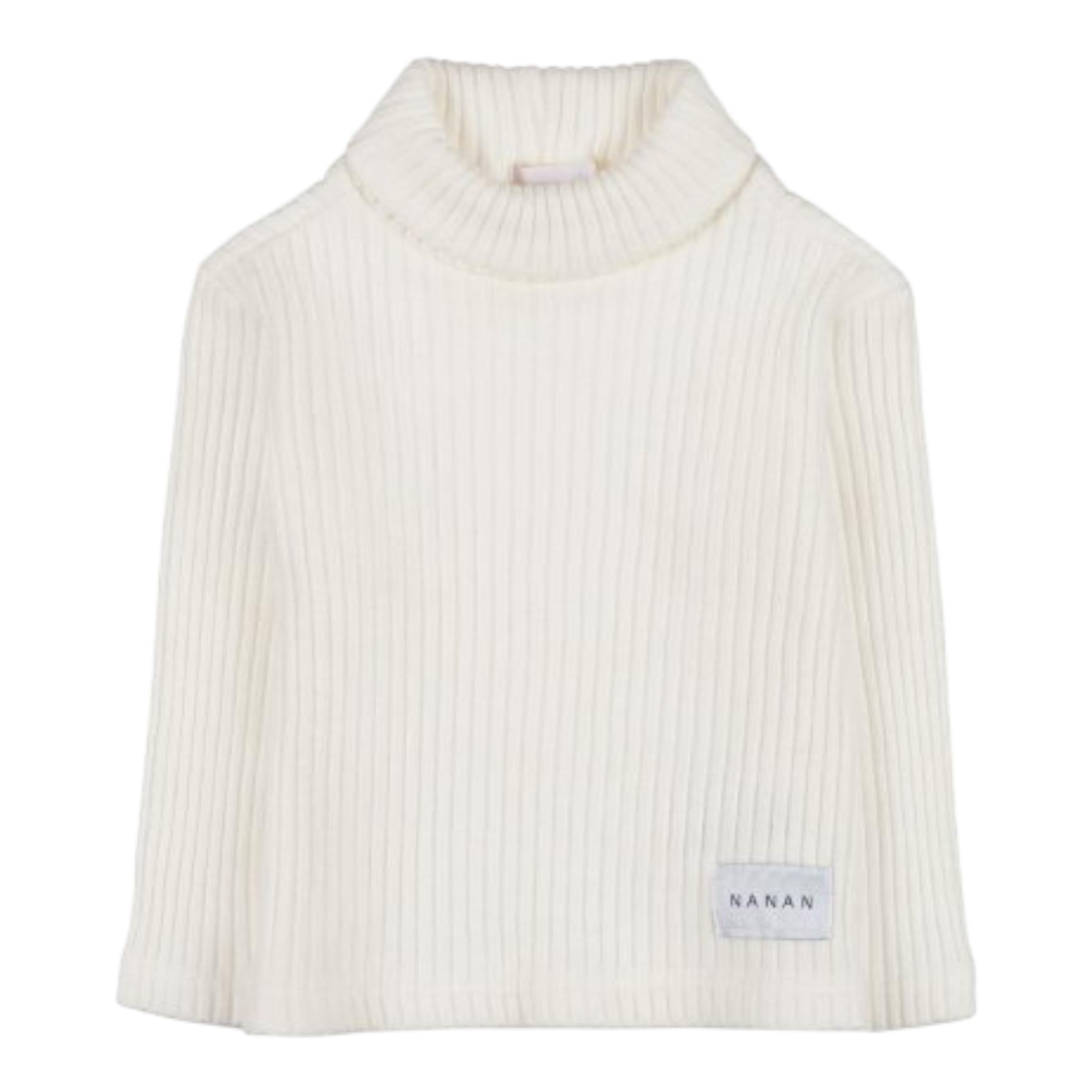 NANAN maglia modello lupetto tinta unita a costine Bianco per Neonata I2422009B BIANCO NANAN