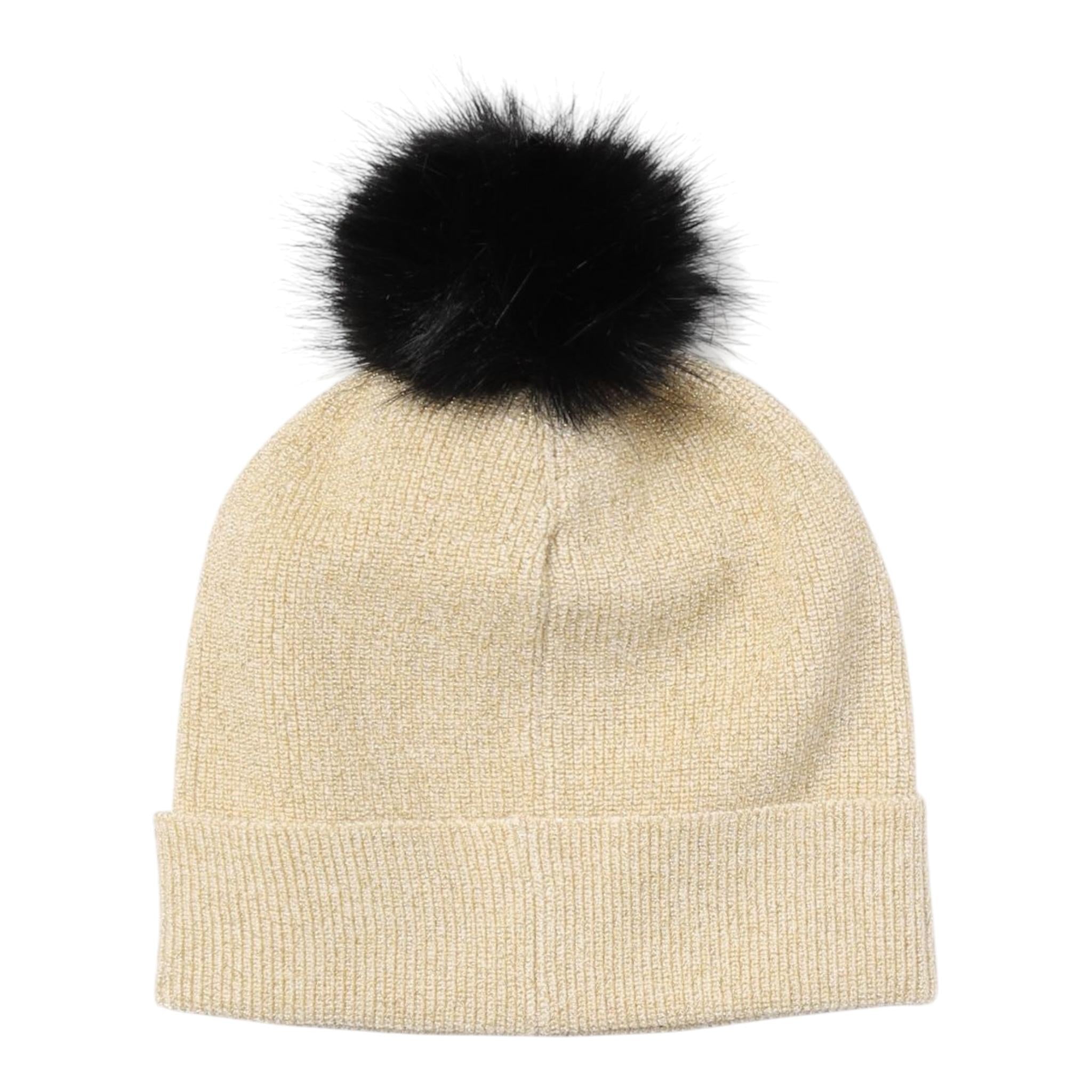 LIU JO cappello tinta unita con pon pon Oro per Neonata HF4080 ORO LIU JO