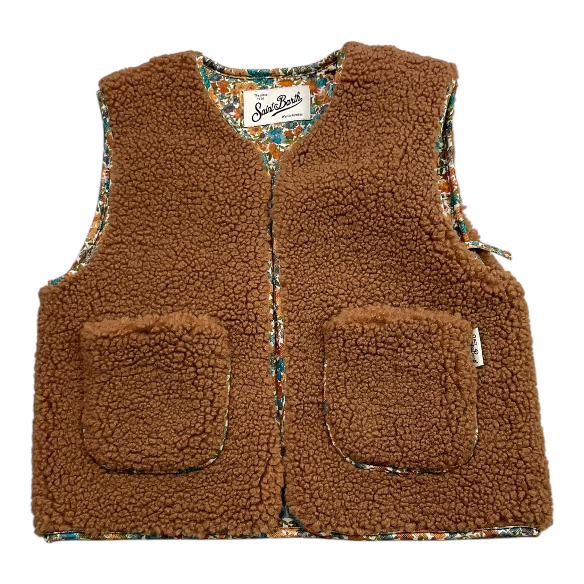 SAINT BARTH gilet modello teddy tinta unita Biscotto per Bambina NIA0001 BISCOTTO SAINT BARTH