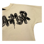 DISCLAIMER t-shirt girocollo tinta unita con stampa in contrasto Panna per Bambino 24IDK58245X PANNA DISCLAIMER