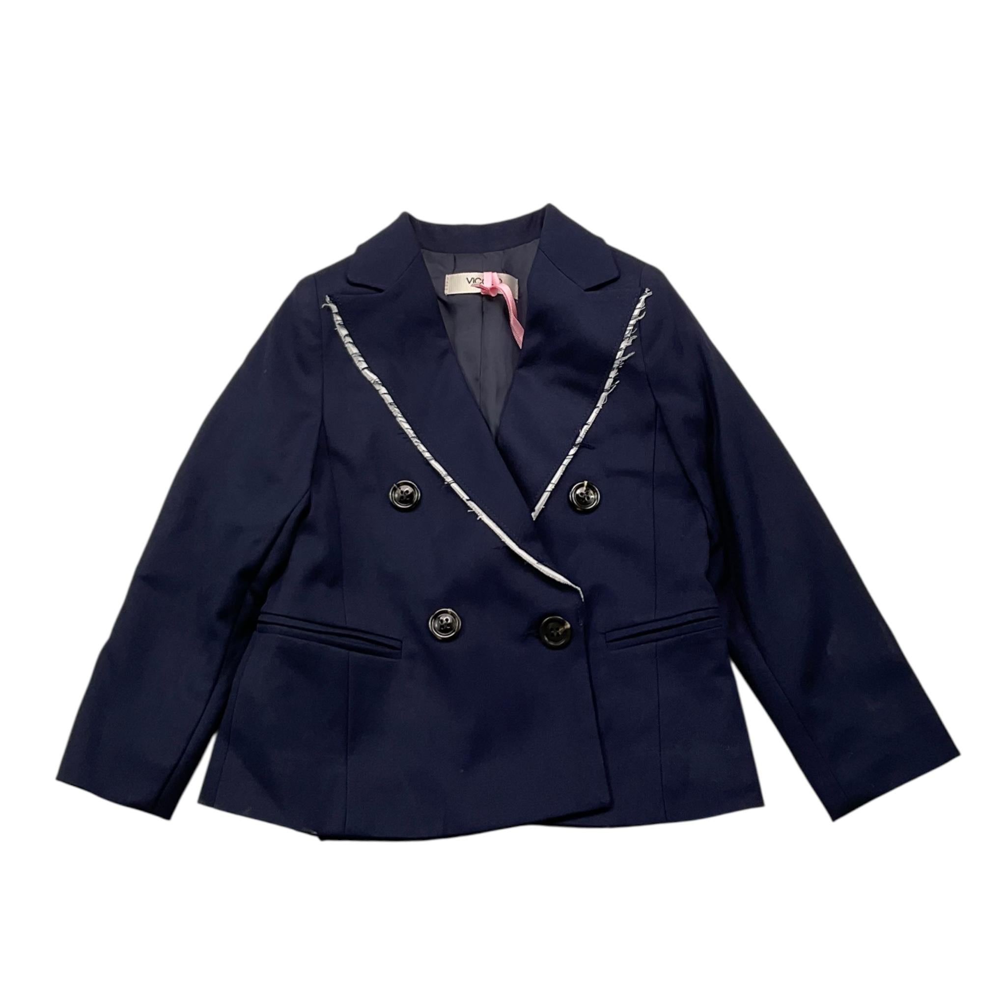 VICOLO giacca tinta unita con profili in contrasto Blu per Bambina 3141J00131 BLU VICOLO