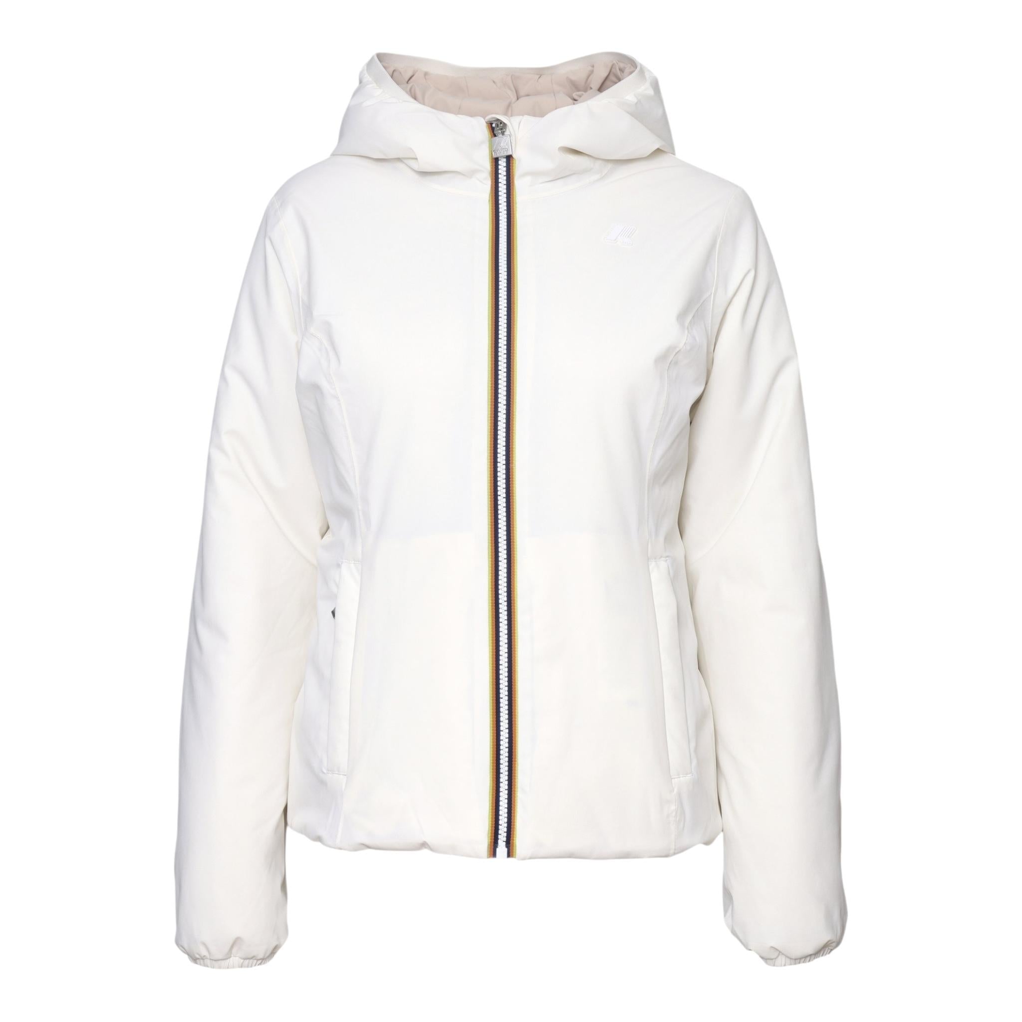 K-WAY giubbino reversbile bicolore con cappuccio Bianco/beige per Bambina J71339W BIANCO/BEIGE K-WAY