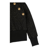 BALMAIN felpa chiusa con cappuccio tinta lurex Nero per Bambina BT4B00 NERO BALMAIN