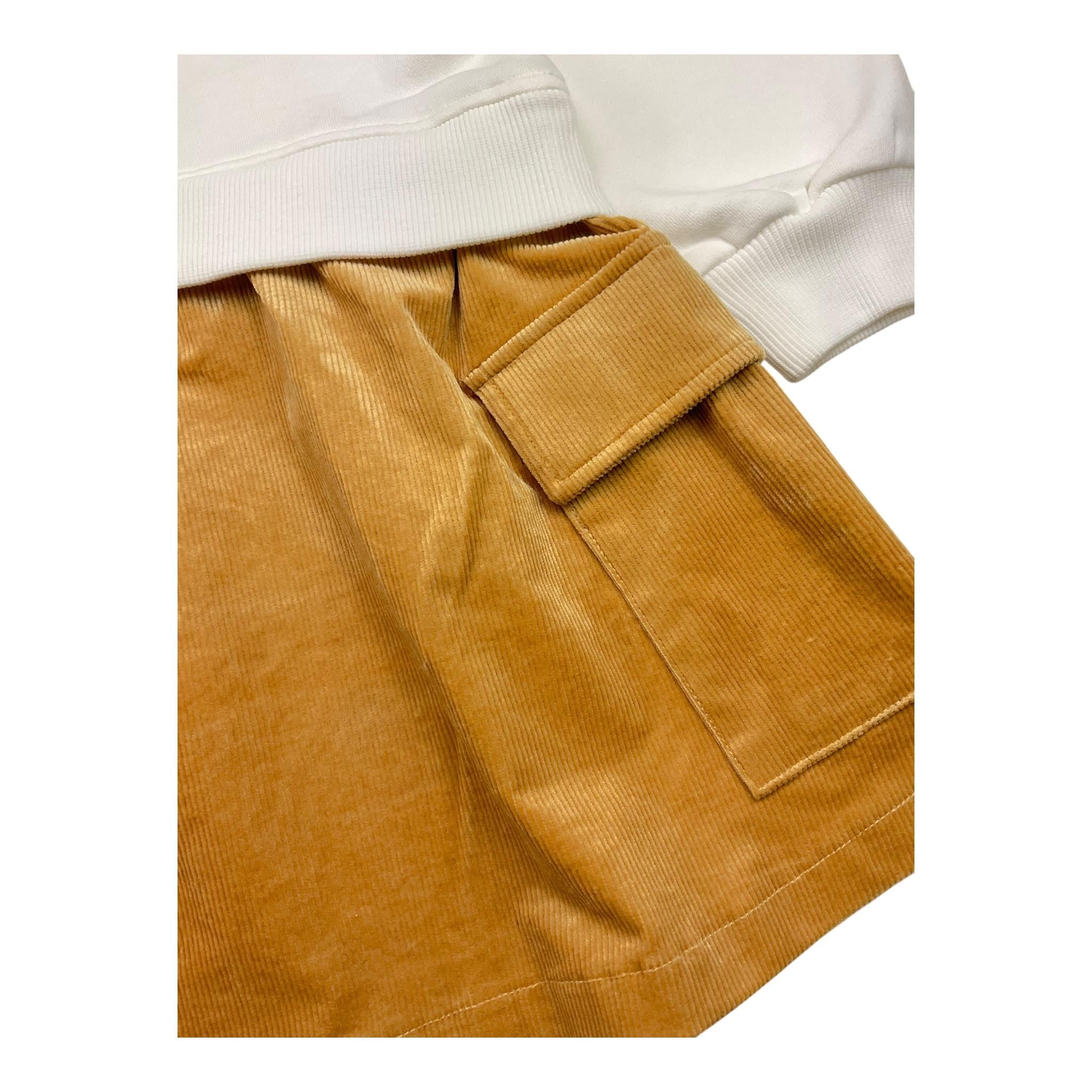 MOSCHINO abito bicolore con stampa Bianco/cammello per Bambina HDV0GV BIANCO/CAMMELLO MOSCHINO