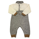 LE BEBE' tutina manica lunga bicolore con orso Panna/grigio per Neonato LBG5424 PANNA/GRIGIO LE BEBE'