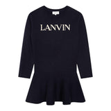 LANVIN abito tinta unita con stampa Blu per Bambina N12081 BLU LANVIN