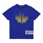 DSQUARED2 t-shirts girocollo tinta unita con stampa in contrasto Blu per Bambino DQ2537XX BLU DSQUARED2