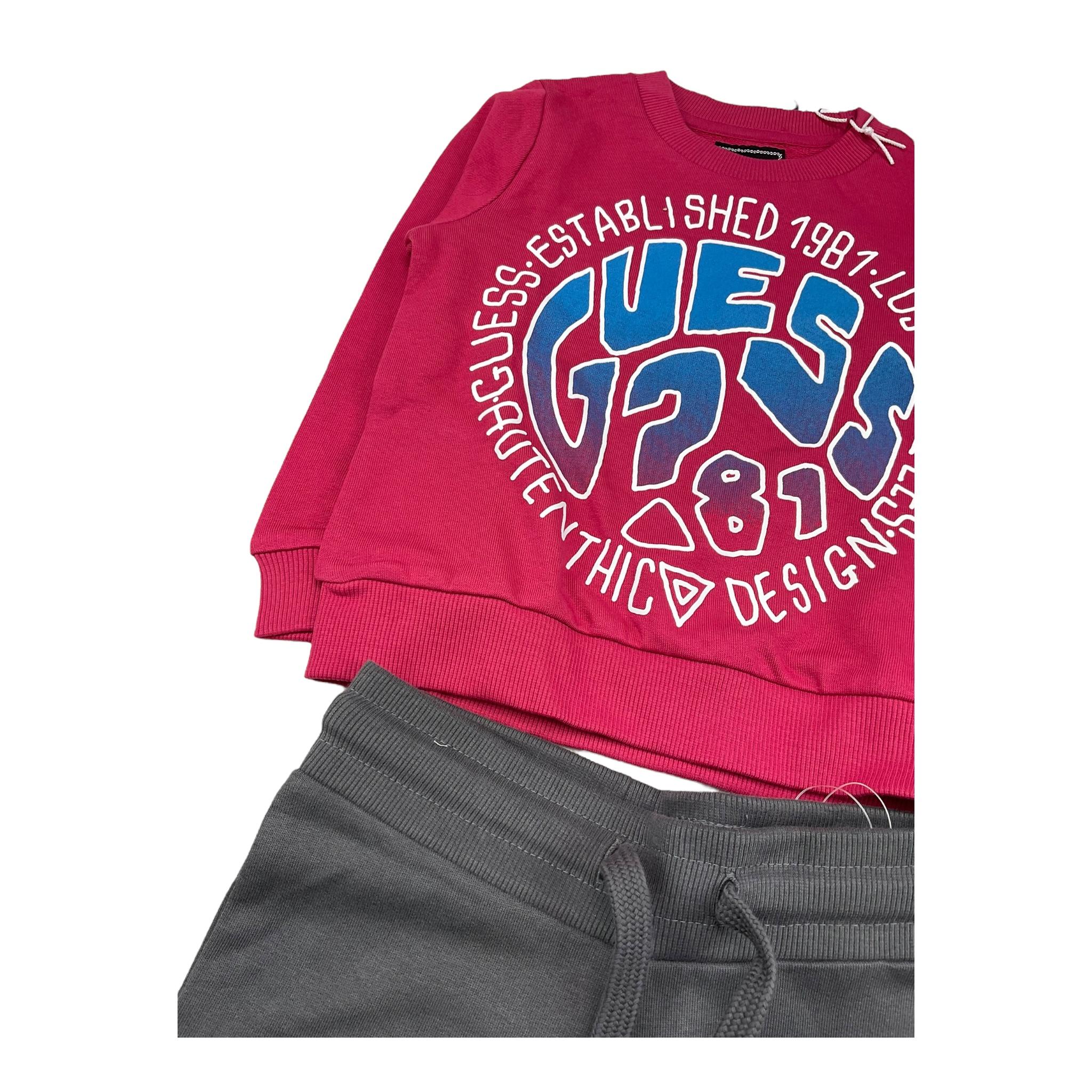 GUESS completo 2 pezzi felpa-pantalone Fuxia/grigio per Bambina N4YG08KA6R3 FUXIA/GRIGIO GUESS