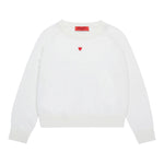 MAX&Co. maglia girocollo tinta unita con ricamo cuore Panna per Bambina MX0003 PANNA MAX&Co.