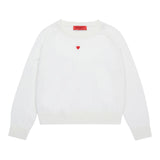 MAX&Co. maglia girocollo tinta unita con ricamo cuore Panna per Bambina MX0003 PANNA MAX&Co.