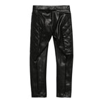 MOSCHINO pantalone in ecopelle tinta unita con zip in contrasto Nero per Bambina 018700 NERO MOSCHINO