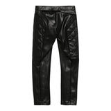 MOSCHINO pantalone in ecopelle tinta unita con zip in contrasto Nero per Bambina 018700 NERO MOSCHINO