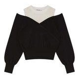PATRIZIA PEPE maglia girocollo tinta unita con finta canotta Nero per Bambina 7K0042X NERO PATRIZIA PEPE