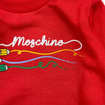 MOSCHINO felpa tinta unita girocollo con stampa Rosso per Neonato M0F060 ROSSO MOSCHINO