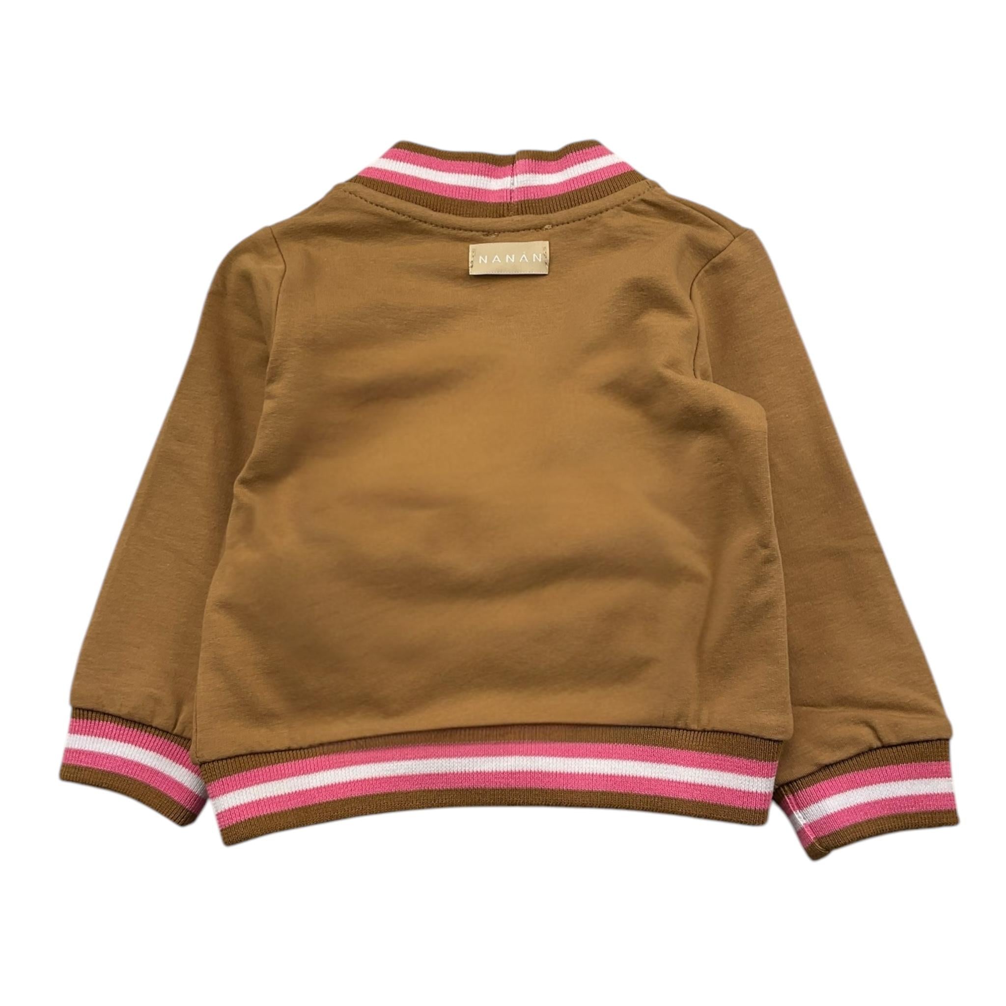 NANAN cardigan tinta unita con profili in contrasto Cammello per Neonata I24544 CAMMELLO NANAN