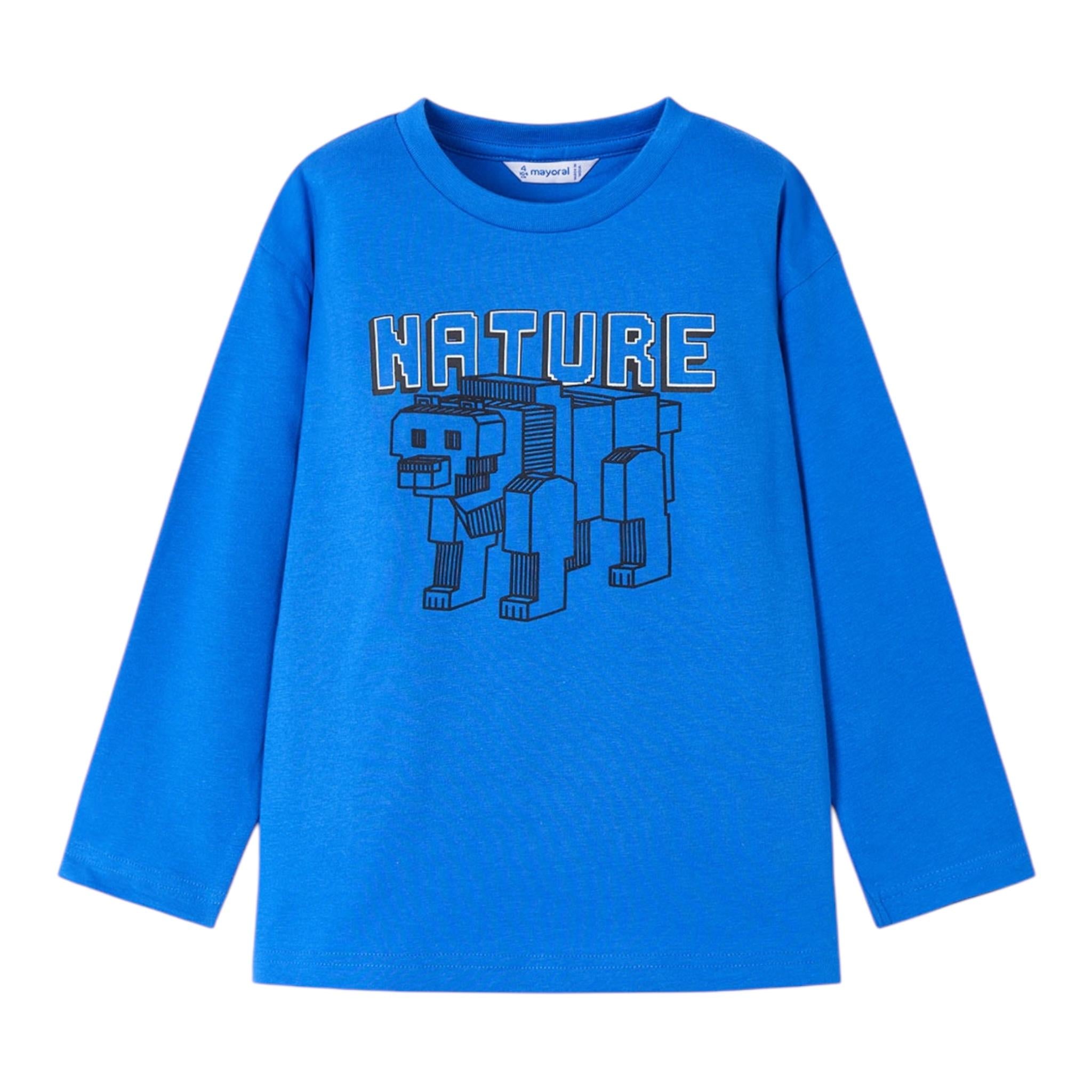 MAYORAL shirt girocollo tinta unita con stampa in contasto Cobalto per Neonato 4051 COBALTO MAYORAL