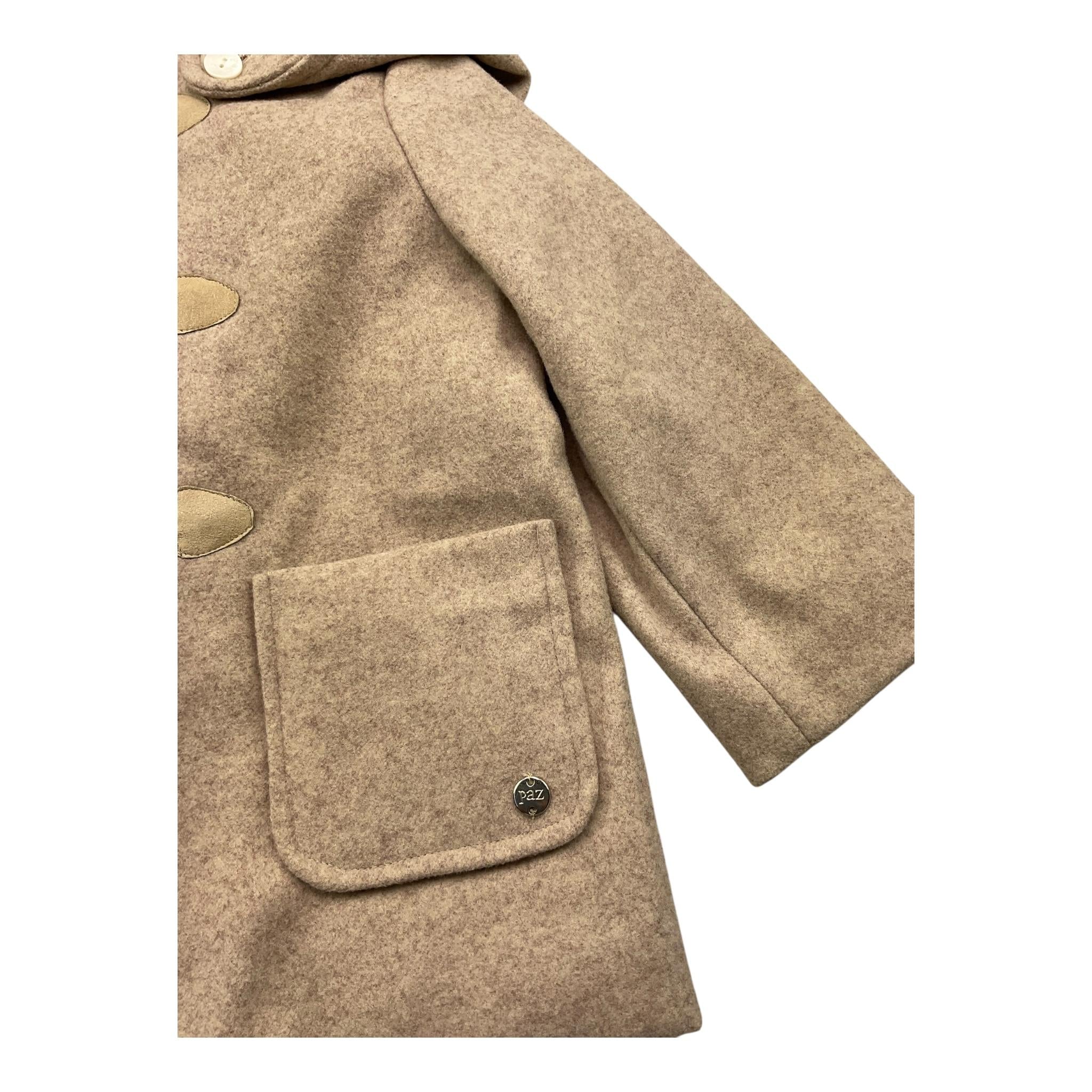 PAZ RODRIGUEZ cappotto tinta unita con cappuccio Beige per Bambino 012151004J BEIGE PAZ RODRIGUEZ