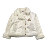 MOSCHINO giubbino tinta unita in pelliccia con stampa Bianco per Bambina HDS054 BIANCO MOSCHINO