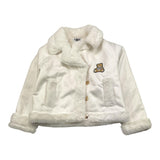 MOSCHINO giubbino tinta unita in pelliccia con stampa Bianco per Bambina HDS054 BIANCO MOSCHINO