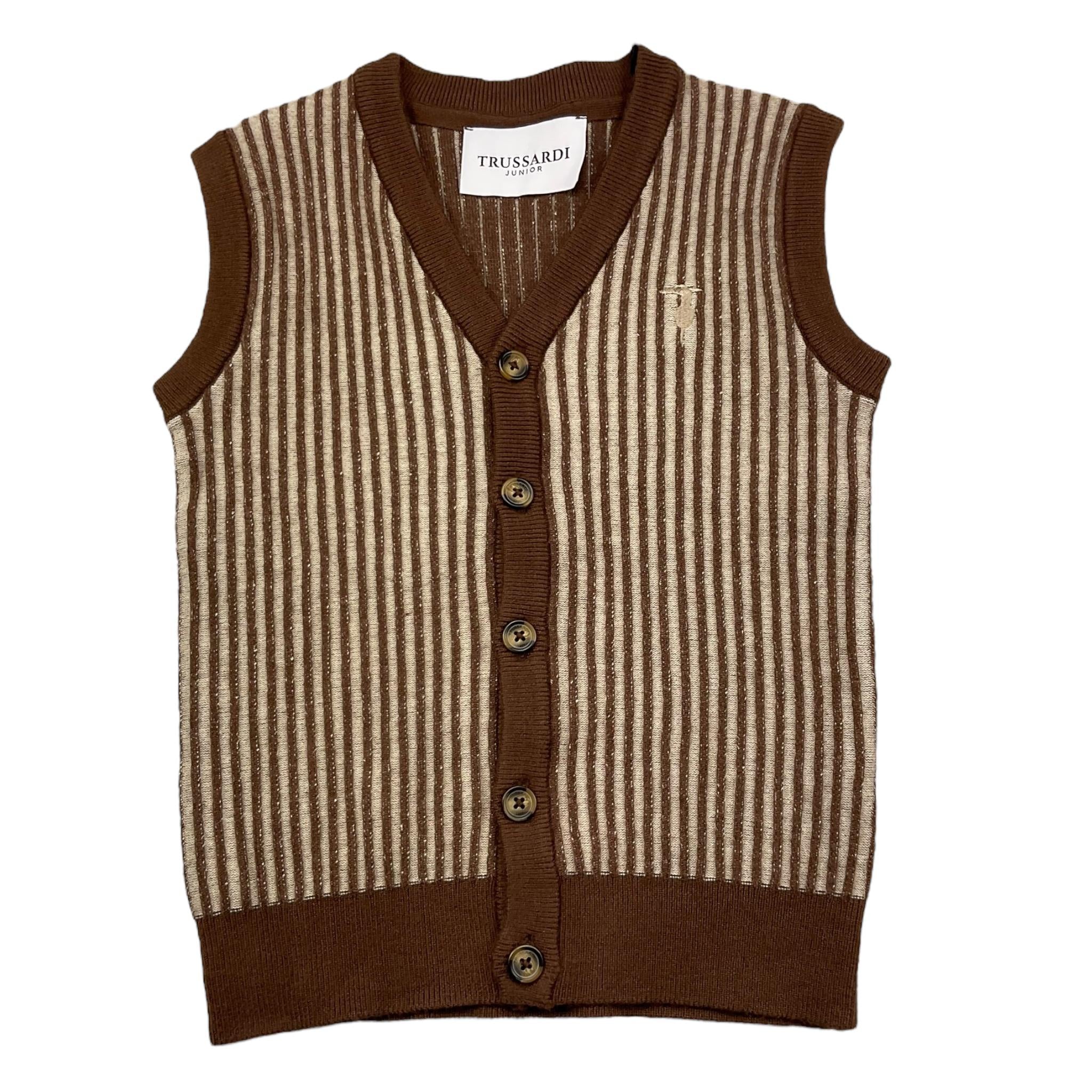 TRUSSARDI gilet tinta unita Marrone per Bambino TBA25041GL MARRONE TRUSSARDI